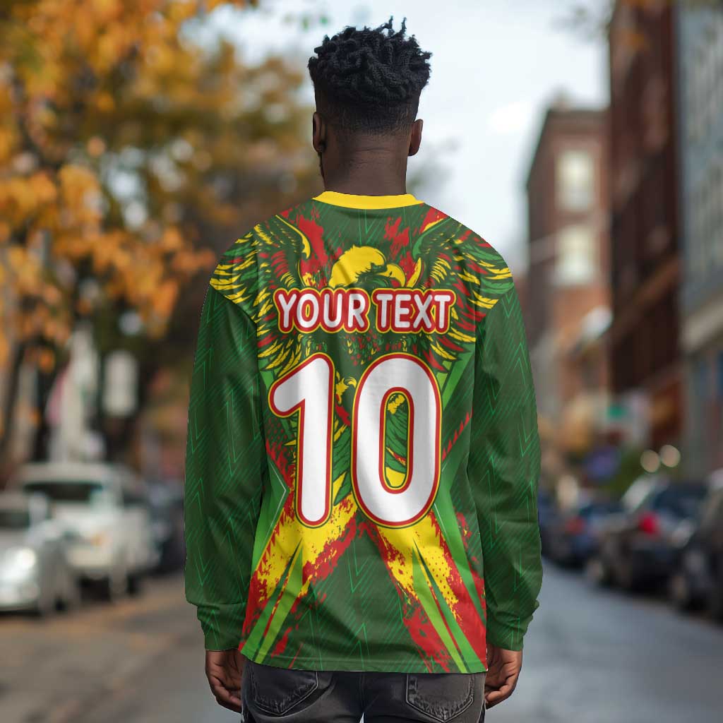 Custom Mali National Football Long Sleeve Shirt Grunge Les Aigles Sporty Style - Wonder Print Shop