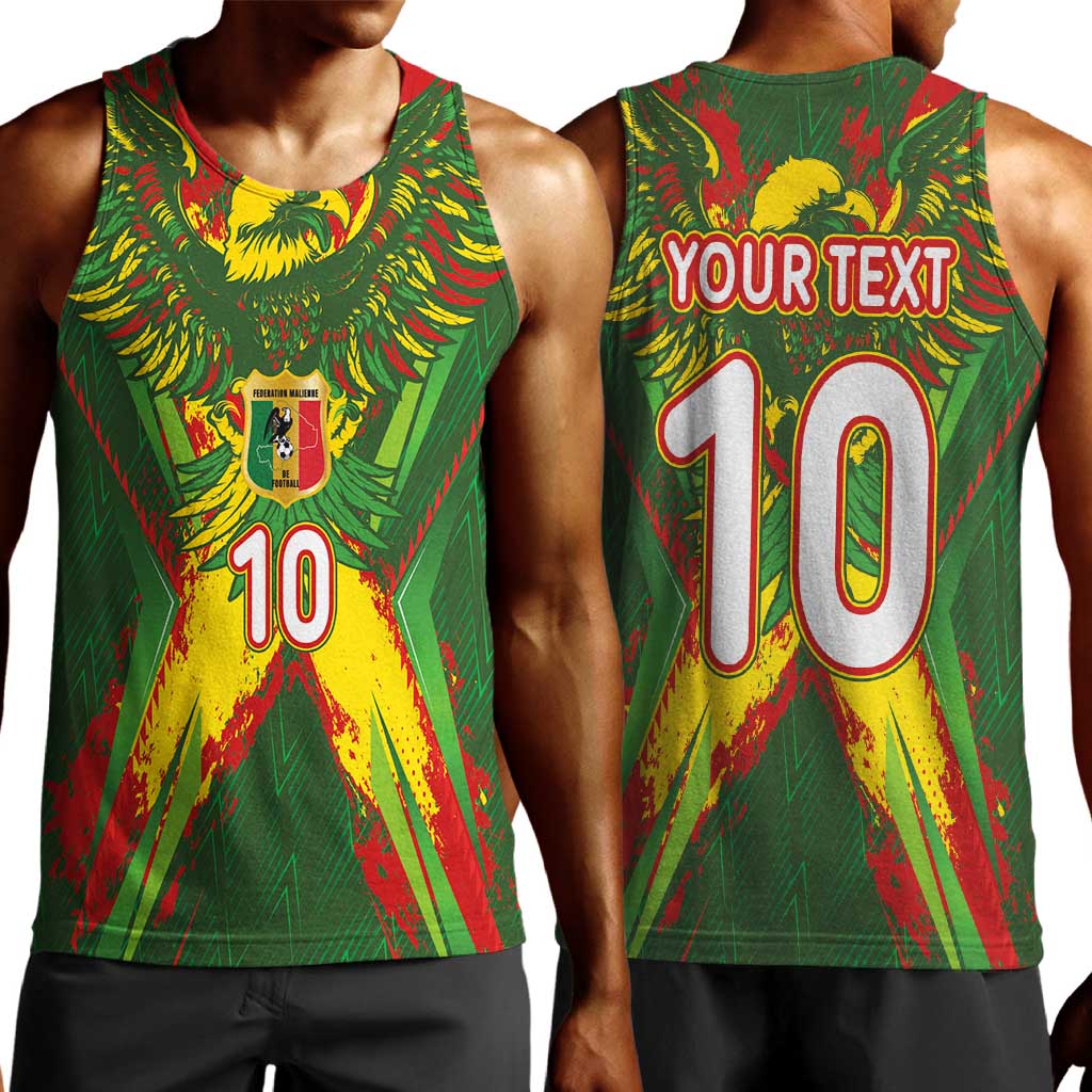Custom Mali National Football Men Tank Top Grunge Les Aigles Sporty Style - Wonder Print Shop