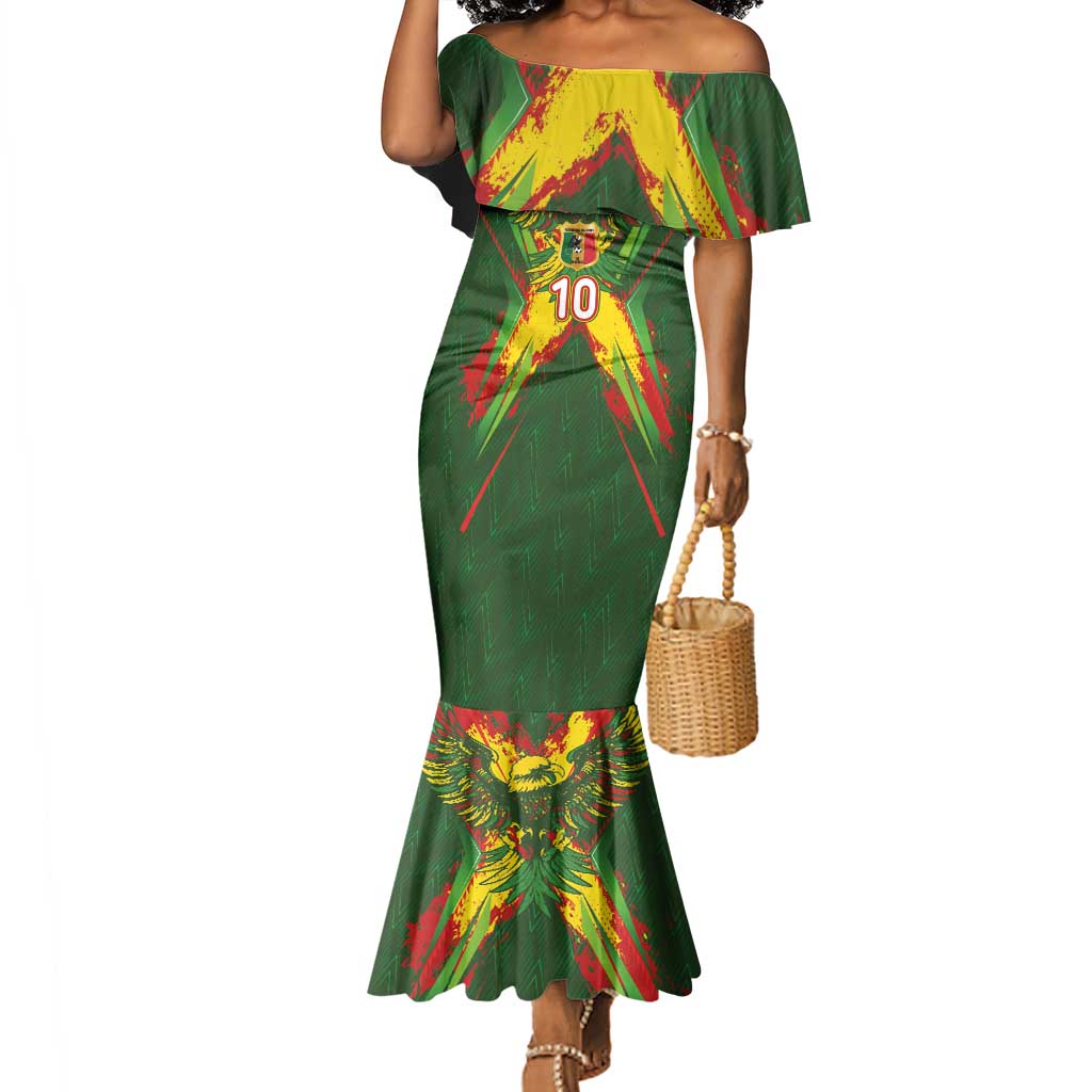 Custom Mali National Football Mermaid Dress Grunge Les Aigles Sporty Style - Wonder Print Shop