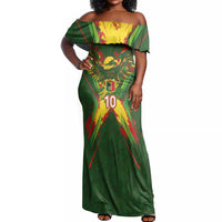 Custom Mali National Football Off Shoulder Maxi Dress Grunge Les Aigles Sporty Style - Wonder Print Shop