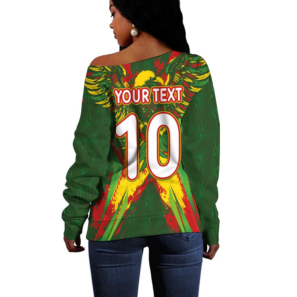 Custom Mali National Football Off Shoulder Sweater Grunge Les Aigles Sporty Style - Wonder Print Shop