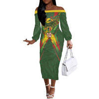 Custom Mali National Football Off The Shoulder Long Sleeve Dress Grunge Les Aigles Sporty Style - Wonder Print Shop