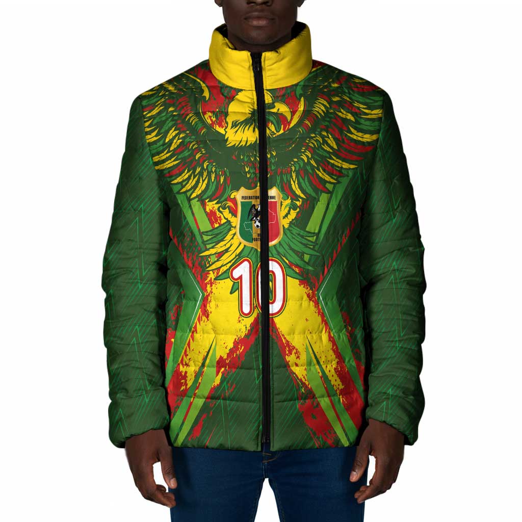 Custom Mali National Football Padded Jacket Grunge Les Aigles Sporty Style - Wonder Print Shop