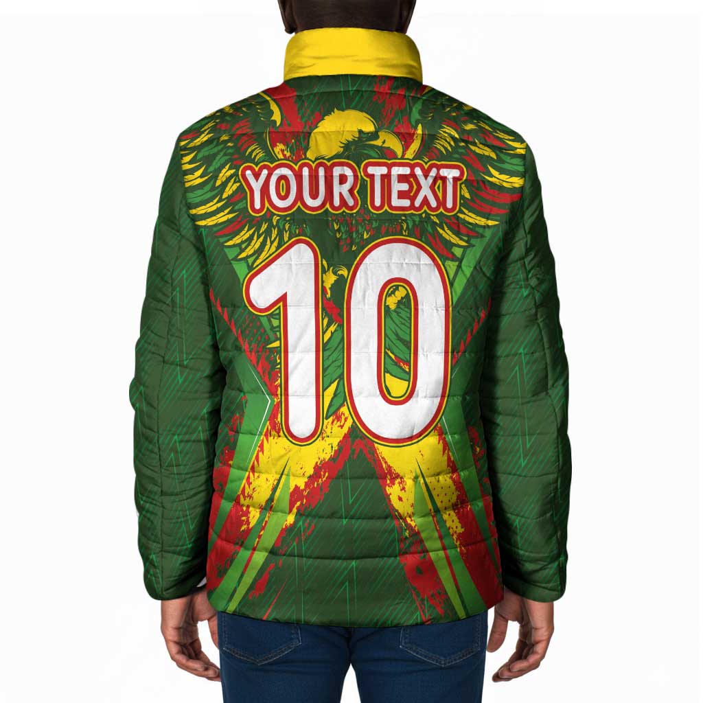 Custom Mali National Football Padded Jacket Grunge Les Aigles Sporty Style - Wonder Print Shop