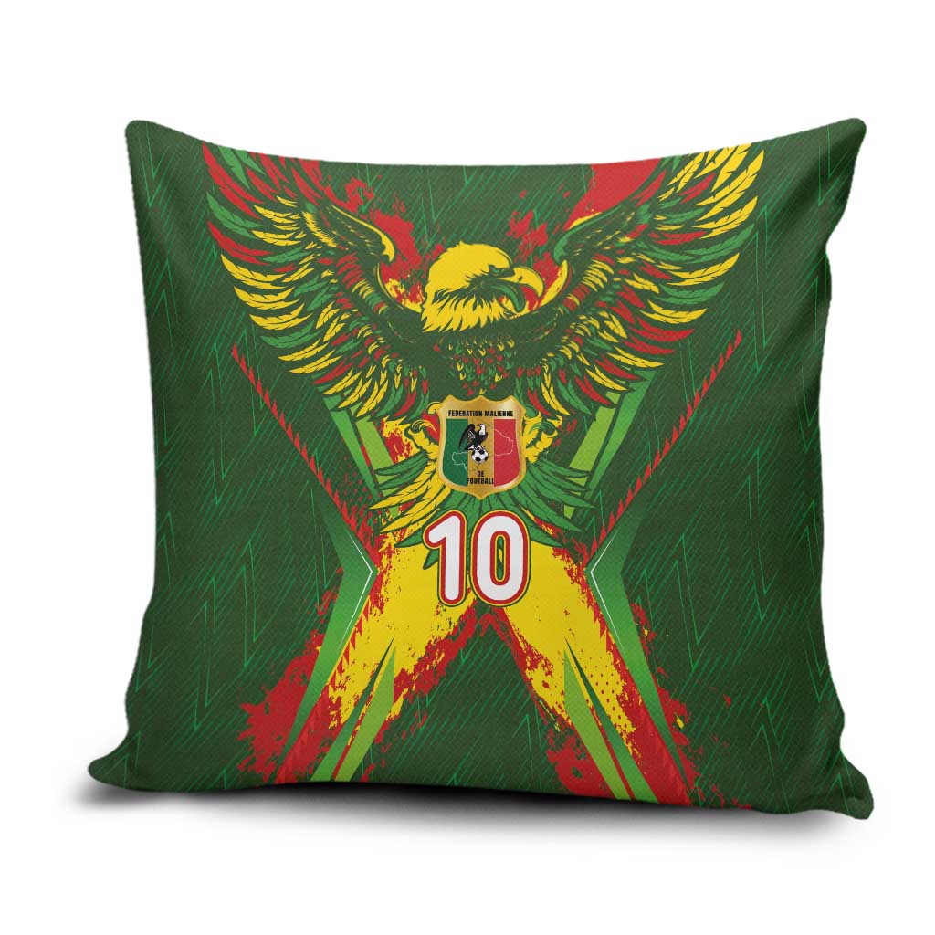 Custom Mali National Football Pillow Cover Grunge Les Aigles Sporty Style - Wonder Print Shop