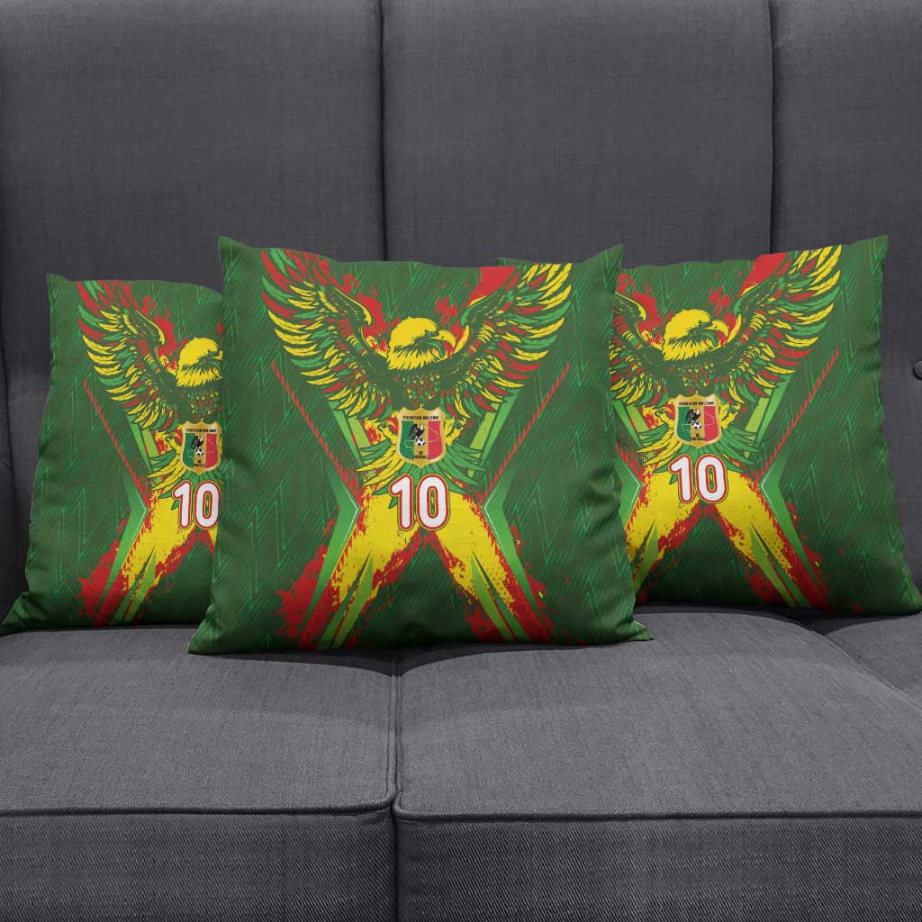 Custom Mali National Football Pillow Cover Grunge Les Aigles Sporty Style - Wonder Print Shop