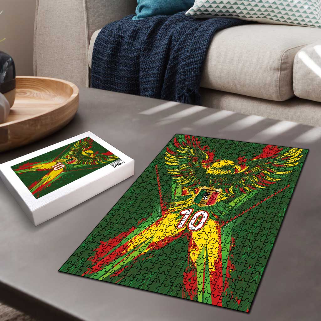 Custom Mali National Football Puzzle Grunge Les Aigles Sporty Style - Wonder Print Shop