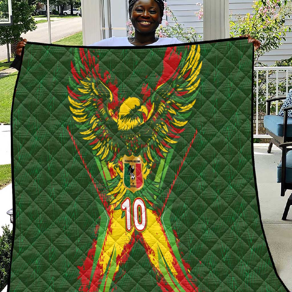 Custom Mali National Football Quilt Grunge Les Aigles Sporty Style - Wonder Print Shop