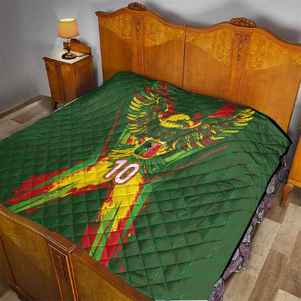 Custom Mali National Football Quilt Grunge Les Aigles Sporty Style - Wonder Print Shop