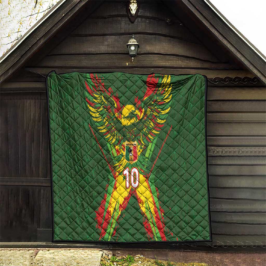 Custom Mali National Football Quilt Grunge Les Aigles Sporty Style - Wonder Print Shop