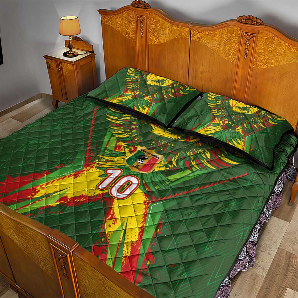 Custom Mali National Football Quilt Bed Set Grunge Les Aigles Sporty Style - Wonder Print Shop