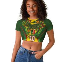 Custom Mali National Football Raglan Cropped T shirt Grunge Les Aigles Sporty Style - Wonder Print Shop