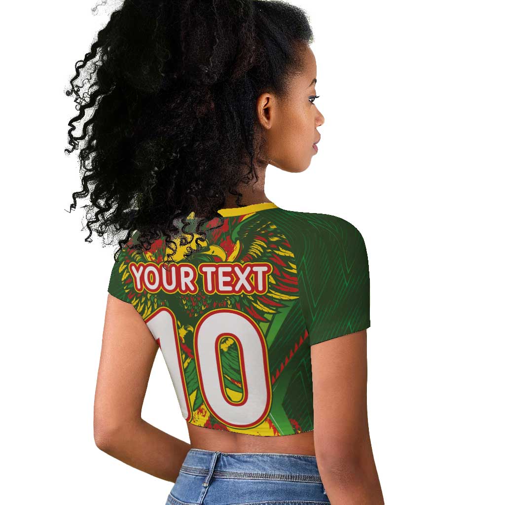 Custom Mali National Football Raglan Cropped T shirt Grunge Les Aigles Sporty Style - Wonder Print Shop