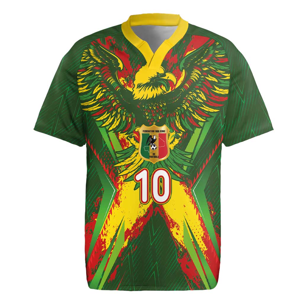 Custom Mali National Football Rugby Jersey Grunge Les Aigles Sporty Style - Wonder Print Shop
