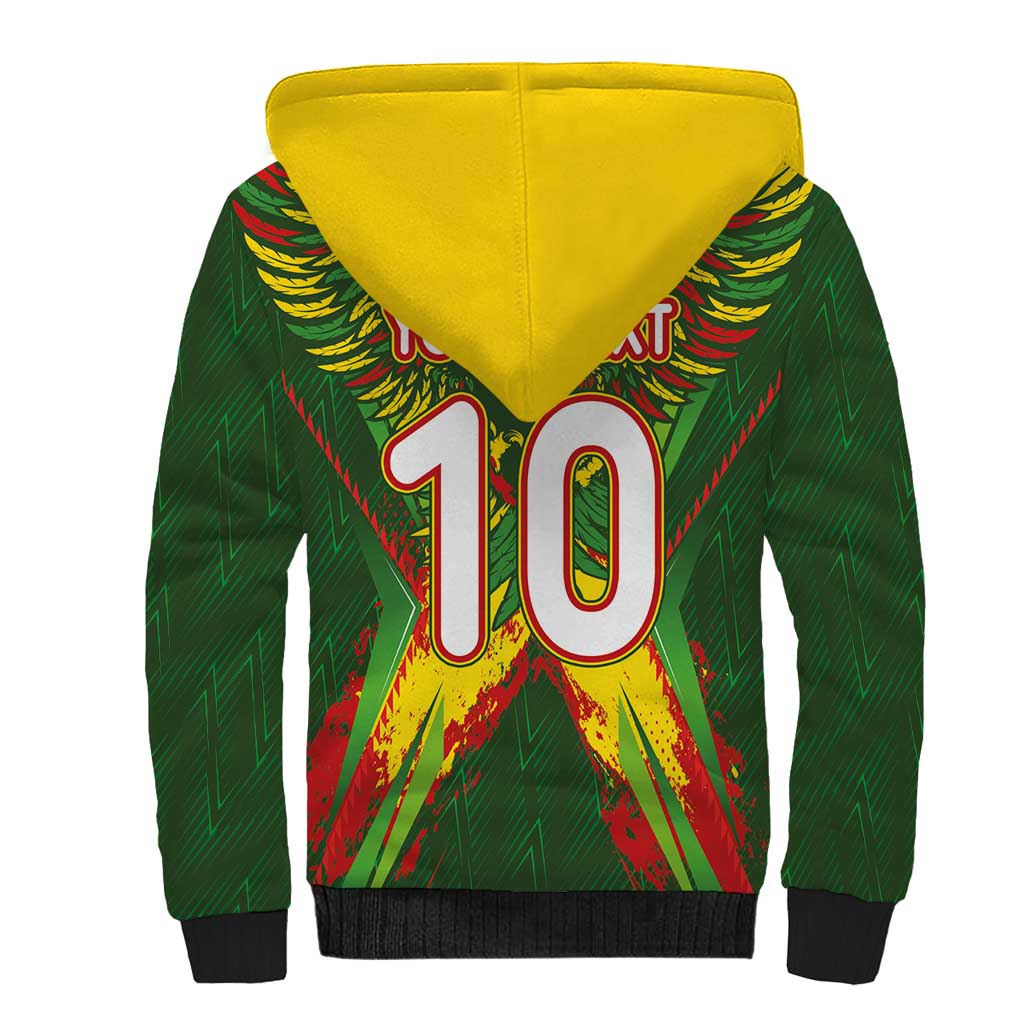 Custom Mali National Football Sherpa Hoodie Grunge Les Aigles Sporty Style - Wonder Print Shop
