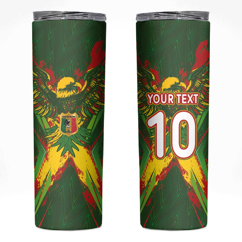 Custom Mali National Football Skinny Tumbler Grunge Les Aigles Sporty Style - Wonder Print Shop