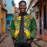 Custom Mali National Football Sleeve Zip Bomber Jacket Grunge Les Aigles Sporty Style - Wonder Print Shop