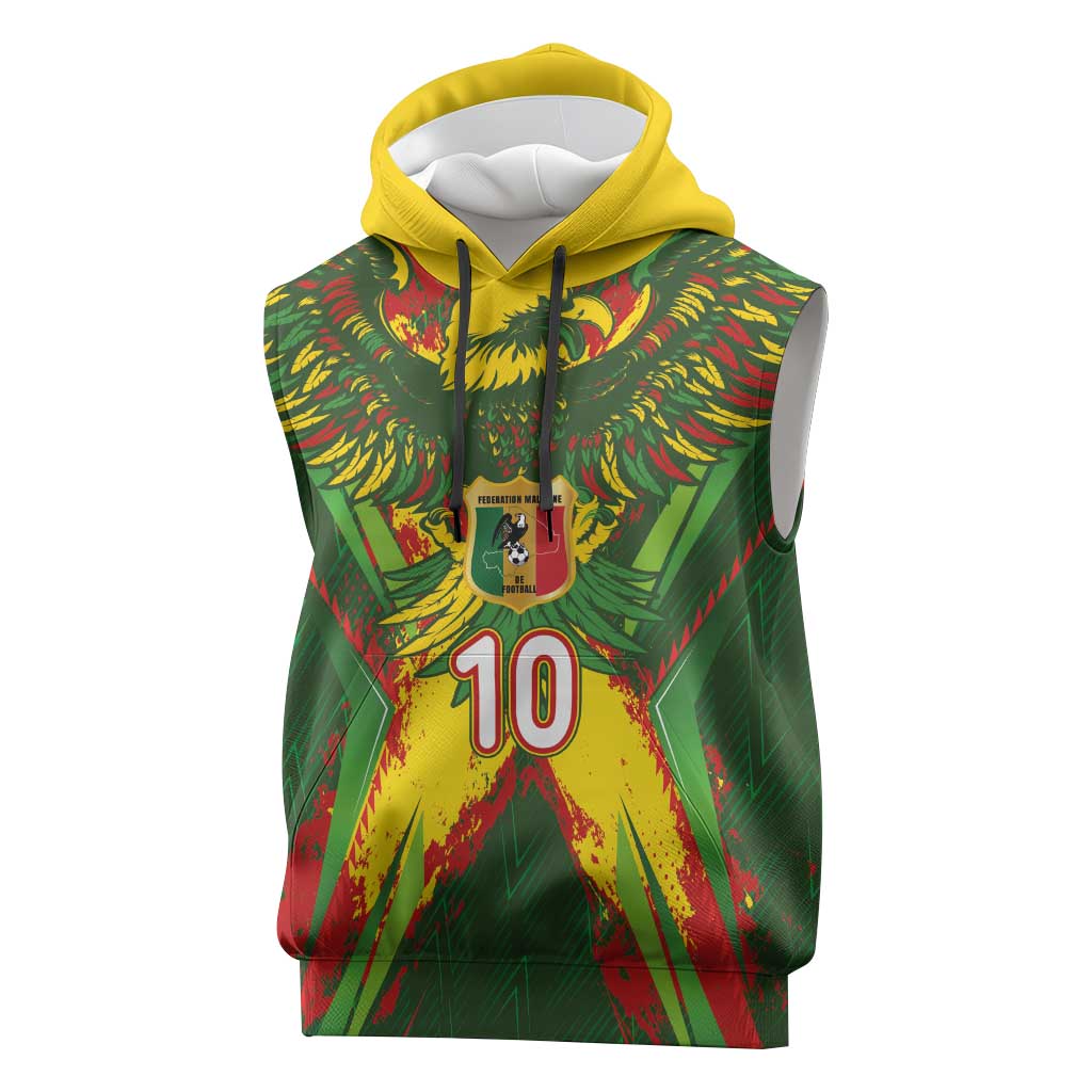 Custom Mali National Football Sleeveless Hoodie Grunge Les Aigles Sporty Style - Wonder Print Shop
