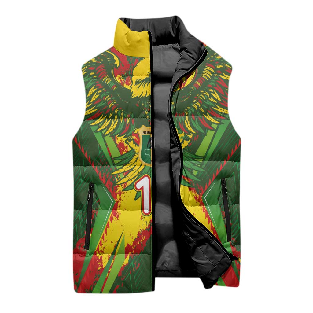 Custom Mali National Football Sleeveless Puffer Jacket Grunge Les Aigles Sporty Style - Wonder Print Shop