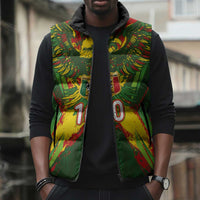 Custom Mali National Football Sleeveless Puffer Jacket Grunge Les Aigles Sporty Style - Wonder Print Shop