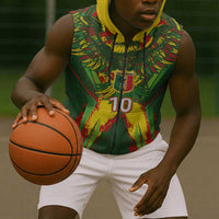 Custom Mali National Football Sleeveless Zip Hoodie Grunge Les Aigles Sporty Style - Wonder Print Shop