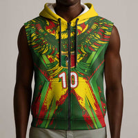 Custom Mali National Football Sleeveless Zip Hoodie Grunge Les Aigles Sporty Style - Wonder Print Shop