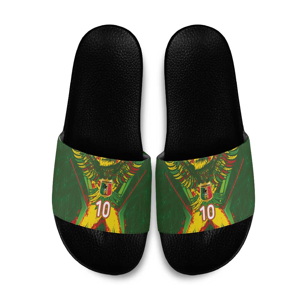 Custom Mali National Football Slide Sandals Grunge Les Aigles Sporty Style - Wonder Print Shop