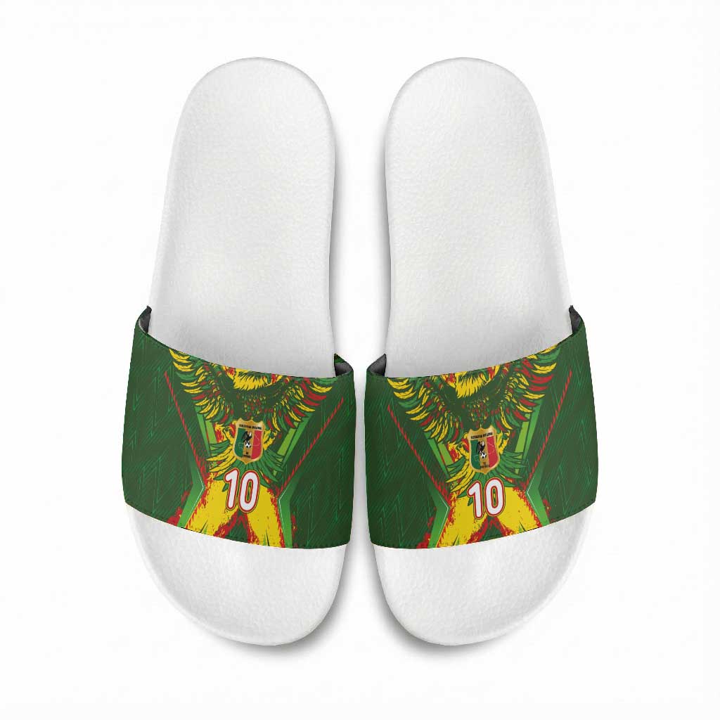 Custom Mali National Football Slide Sandals Grunge Les Aigles Sporty Style - Wonder Print Shop