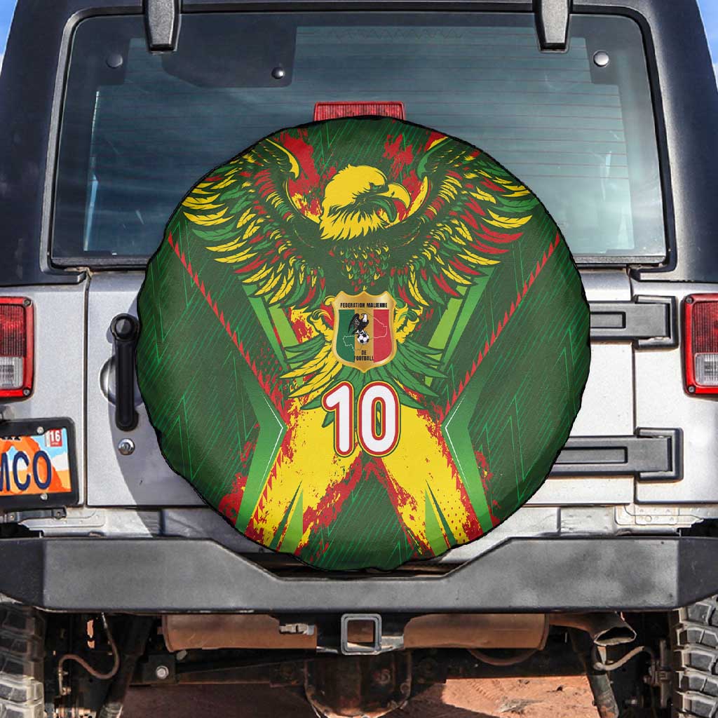 Custom Mali National Football Spare Tire Cover Grunge Les Aigles Sporty Style - Wonder Print Shop