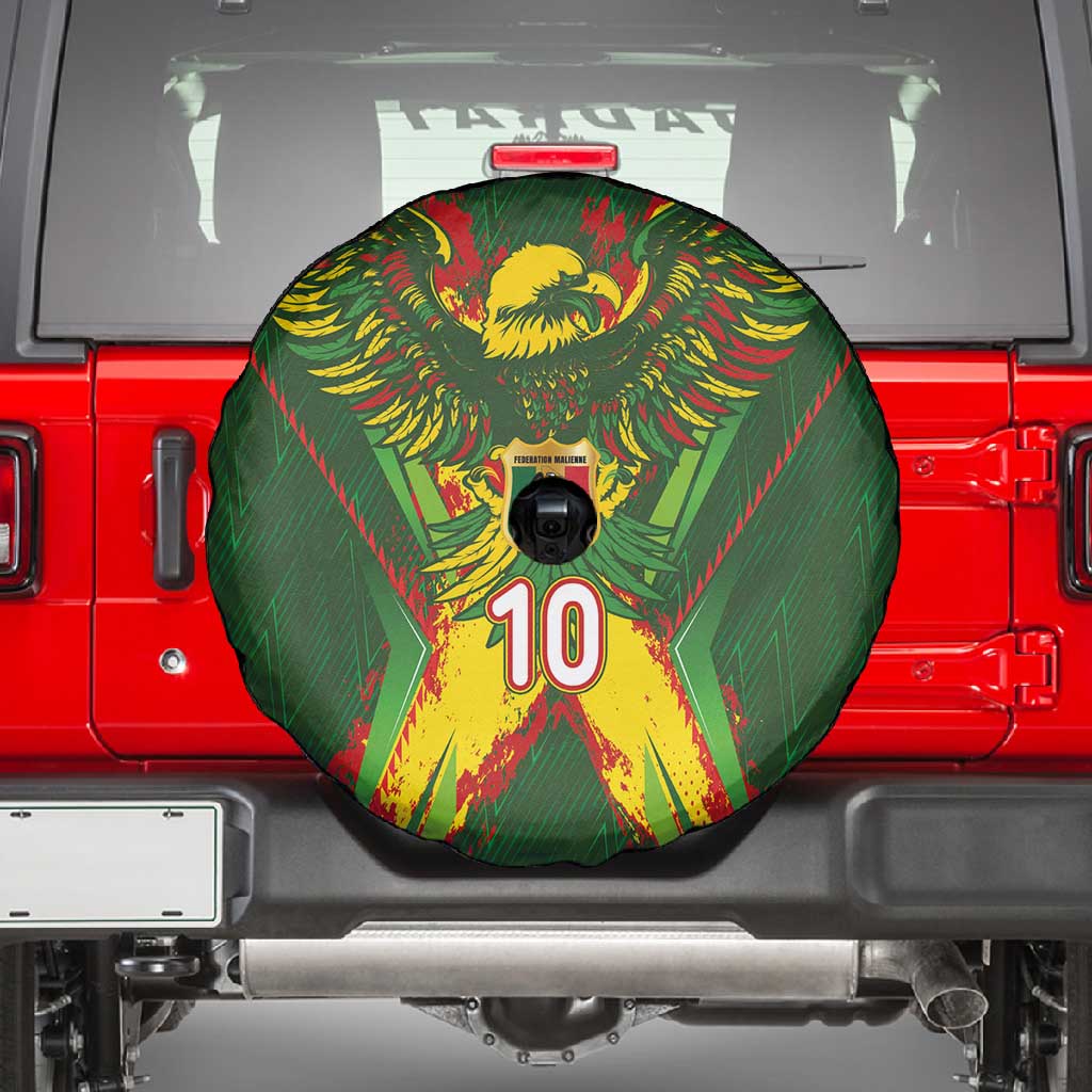Custom Mali National Football Spare Tire Cover Grunge Les Aigles Sporty Style - Wonder Print Shop