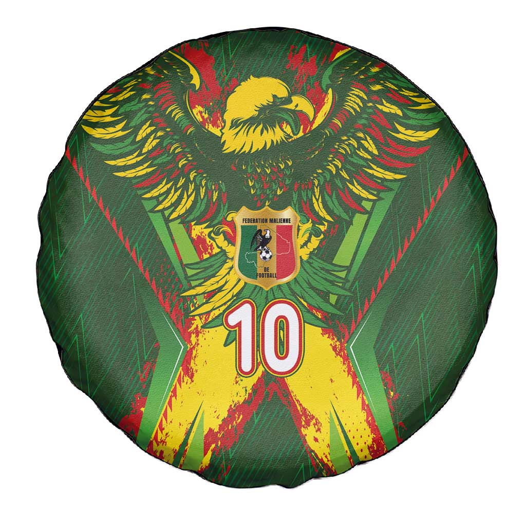 Custom Mali National Football Spare Tire Cover Grunge Les Aigles Sporty Style - Wonder Print Shop