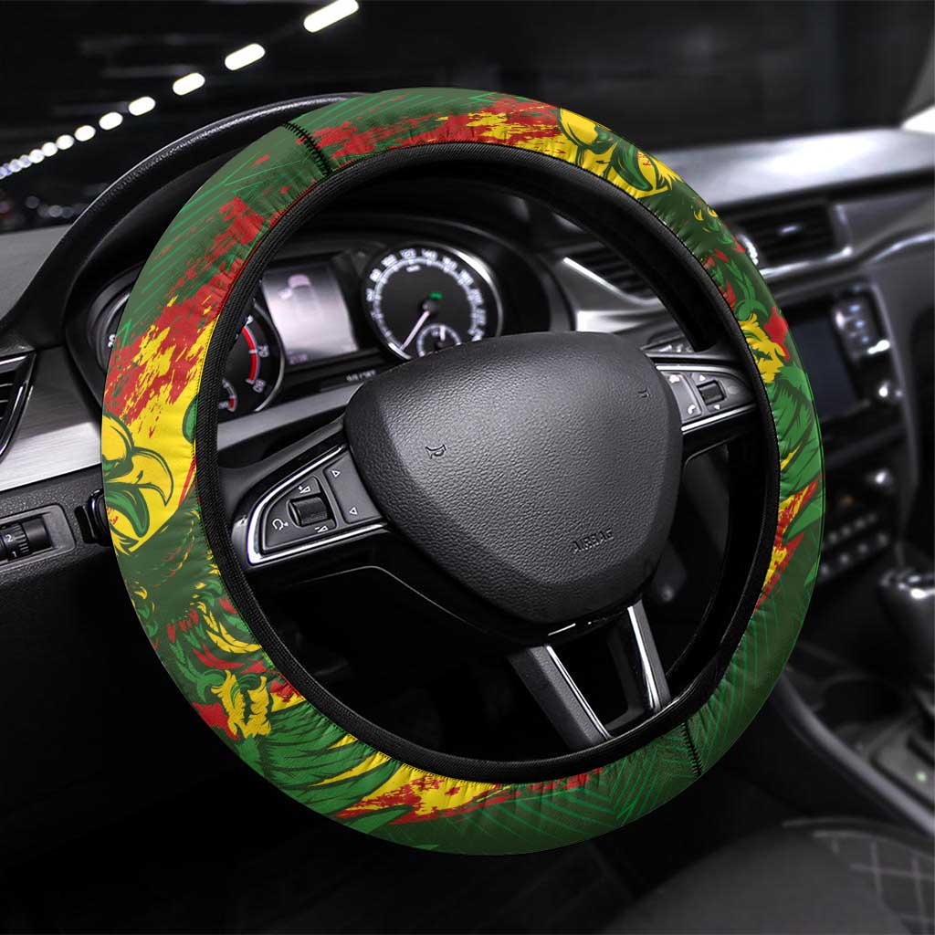 Mali National Football Steering Wheel Cover Grunge Les Aigles Sporty Style - Wonder Print Shop