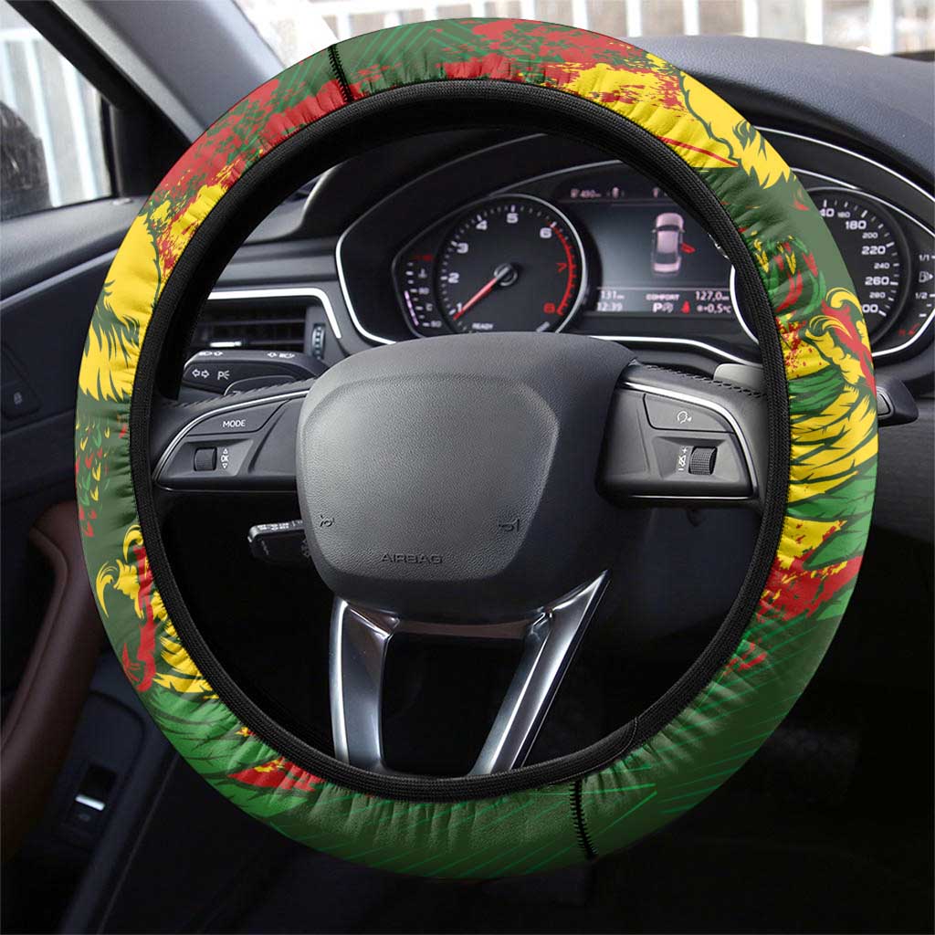 Mali National Football Steering Wheel Cover Grunge Les Aigles Sporty Style - Wonder Print Shop