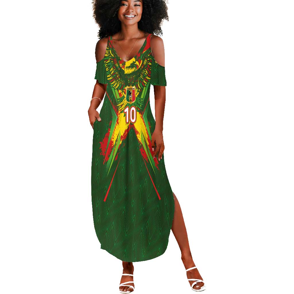 Custom Mali National Football Summer Maxi Dress Grunge Les Aigles Sporty Style - Wonder Print Shop