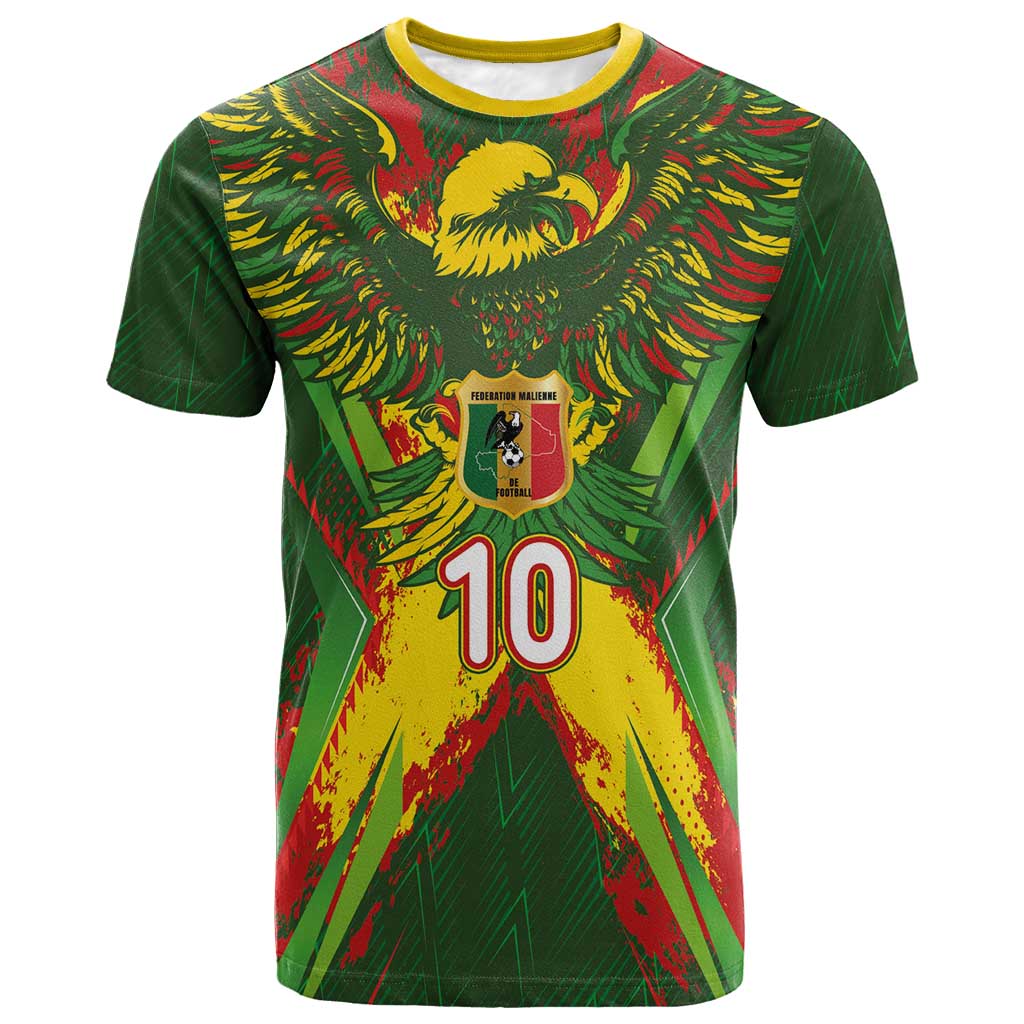 Custom Mali National Football T shirt Grunge Les Aigles Sporty Style - Wonder Print Shop
