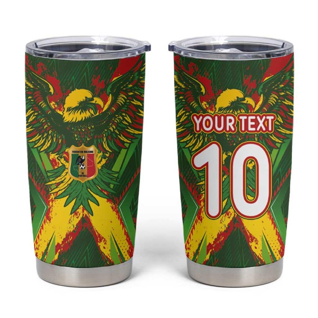 Custom Mali National Football Tumbler Cup Grunge Les Aigles Sporty Style - Wonder Print Shop