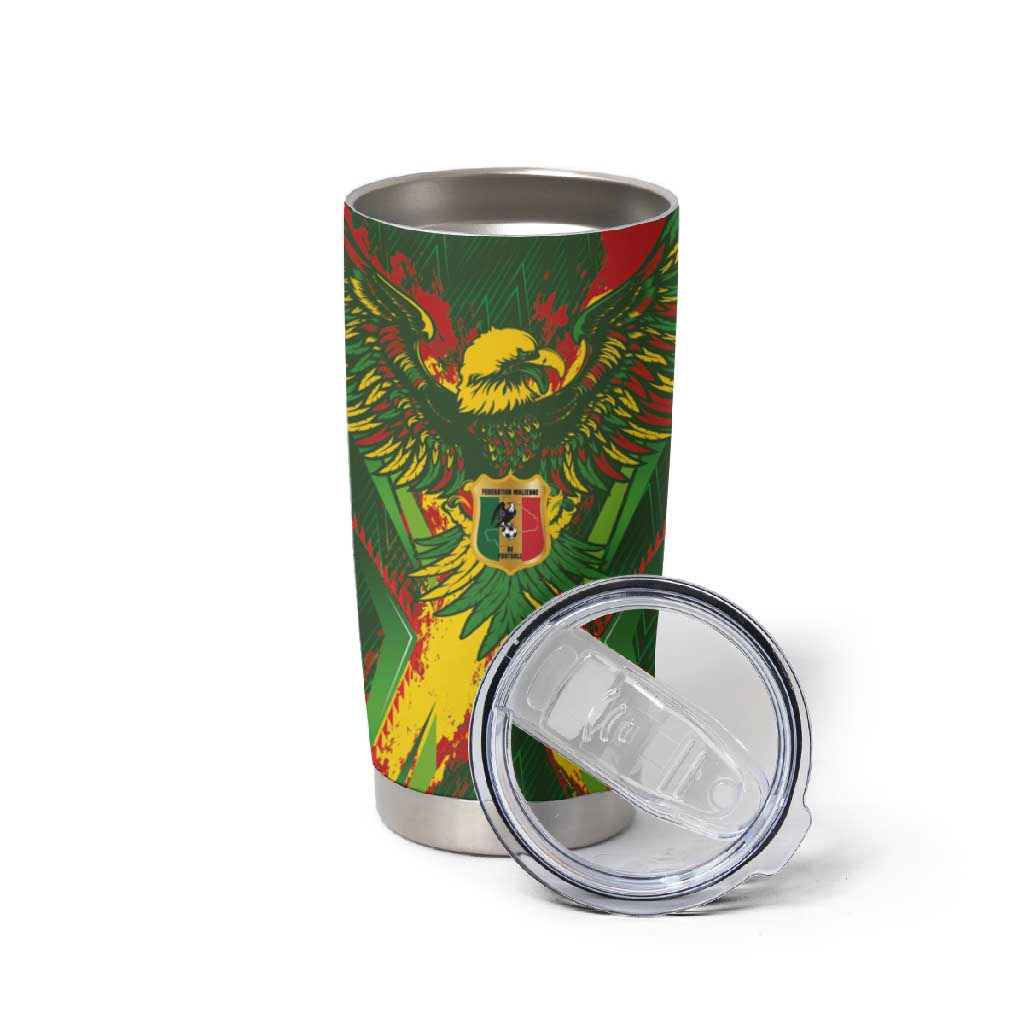 Custom Mali National Football Tumbler Cup Grunge Les Aigles Sporty Style - Wonder Print Shop