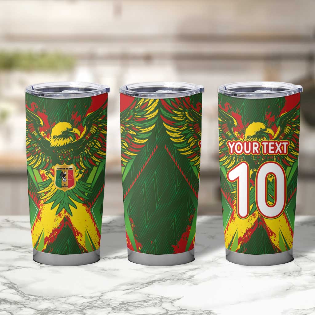 Custom Mali National Football Tumbler Cup Grunge Les Aigles Sporty Style - Wonder Print Shop
