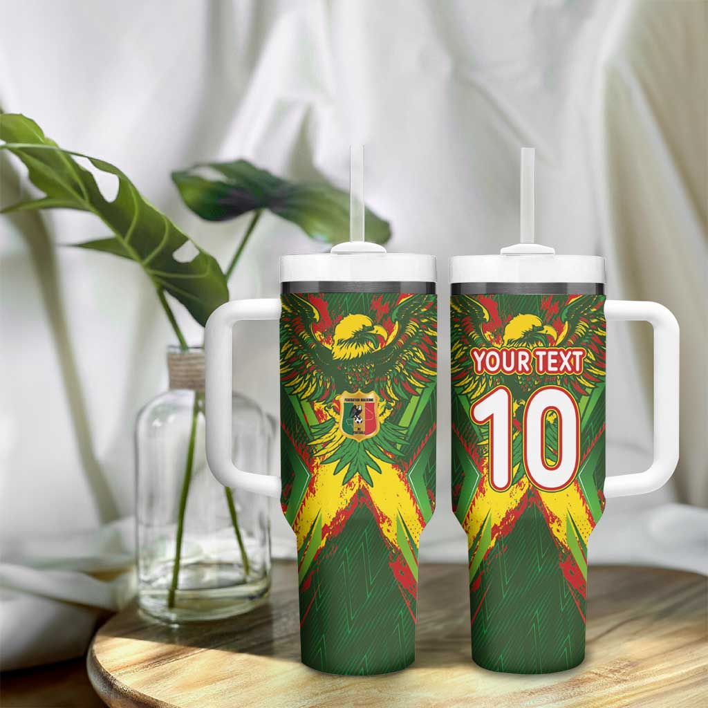 Custom Mali National Football Tumbler With Handle Grunge Les Aigles Sporty Style - Wonder Print Shop