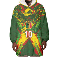 Custom Mali National Football Wearable Blanket Hoodie Grunge Les Aigles Sporty Style - Wonder Print Shop