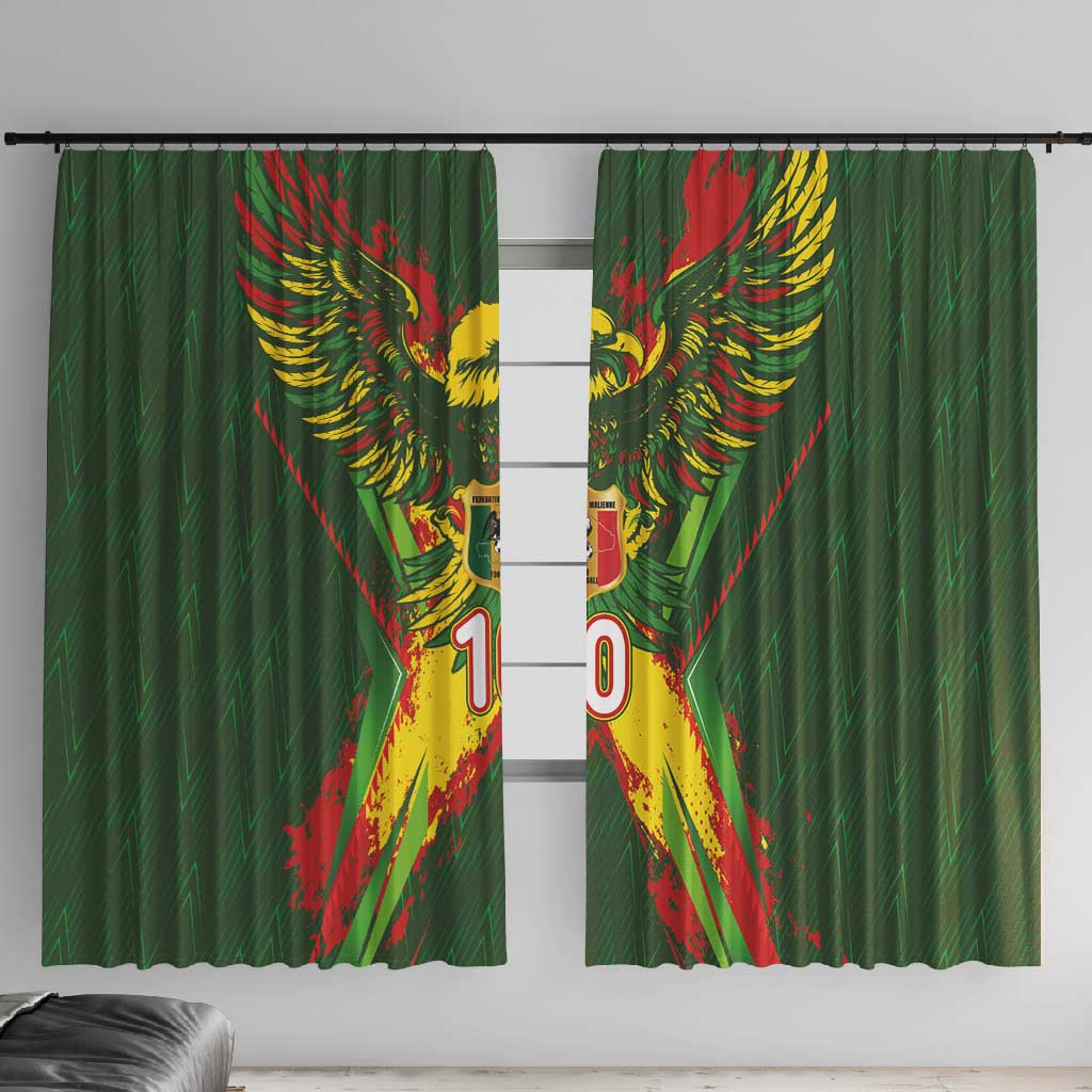 Custom Mali National Football Window Curtain Grunge Les Aigles Sporty Style - Wonder Print Shop