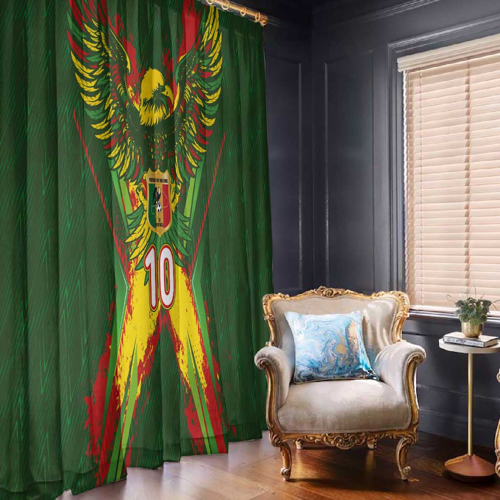 Custom Mali National Football Window Curtain Grunge Les Aigles Sporty Style - Wonder Print Shop