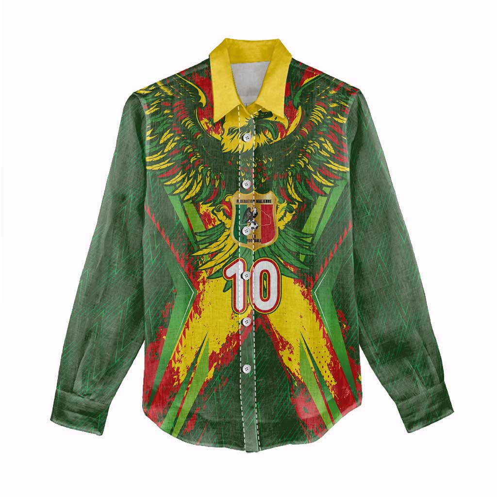 Custom Mali National Football Women Casual Shirt Grunge Les Aigles Sporty Style - Wonder Print Shop