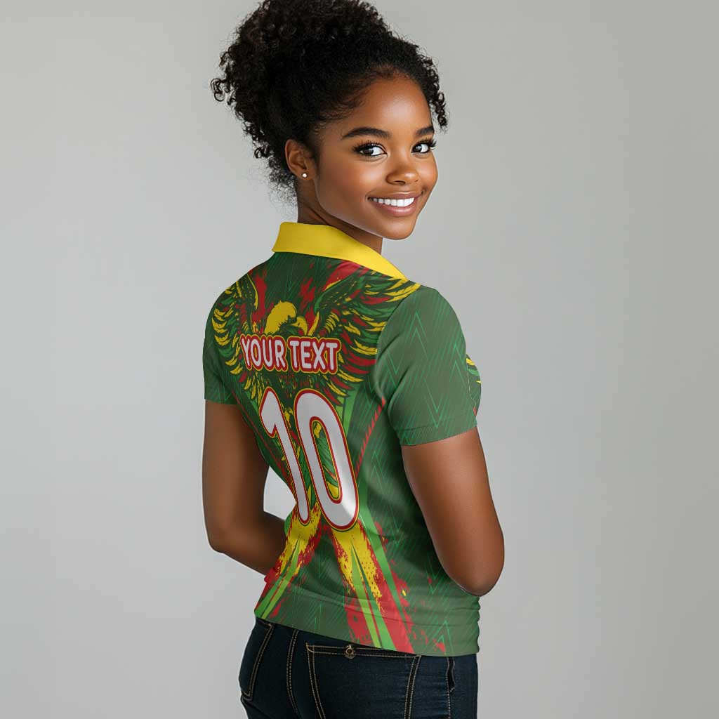 Custom Mali National Football Women Polo Shirt Grunge Les Aigles Sporty Style - Wonder Print Shop