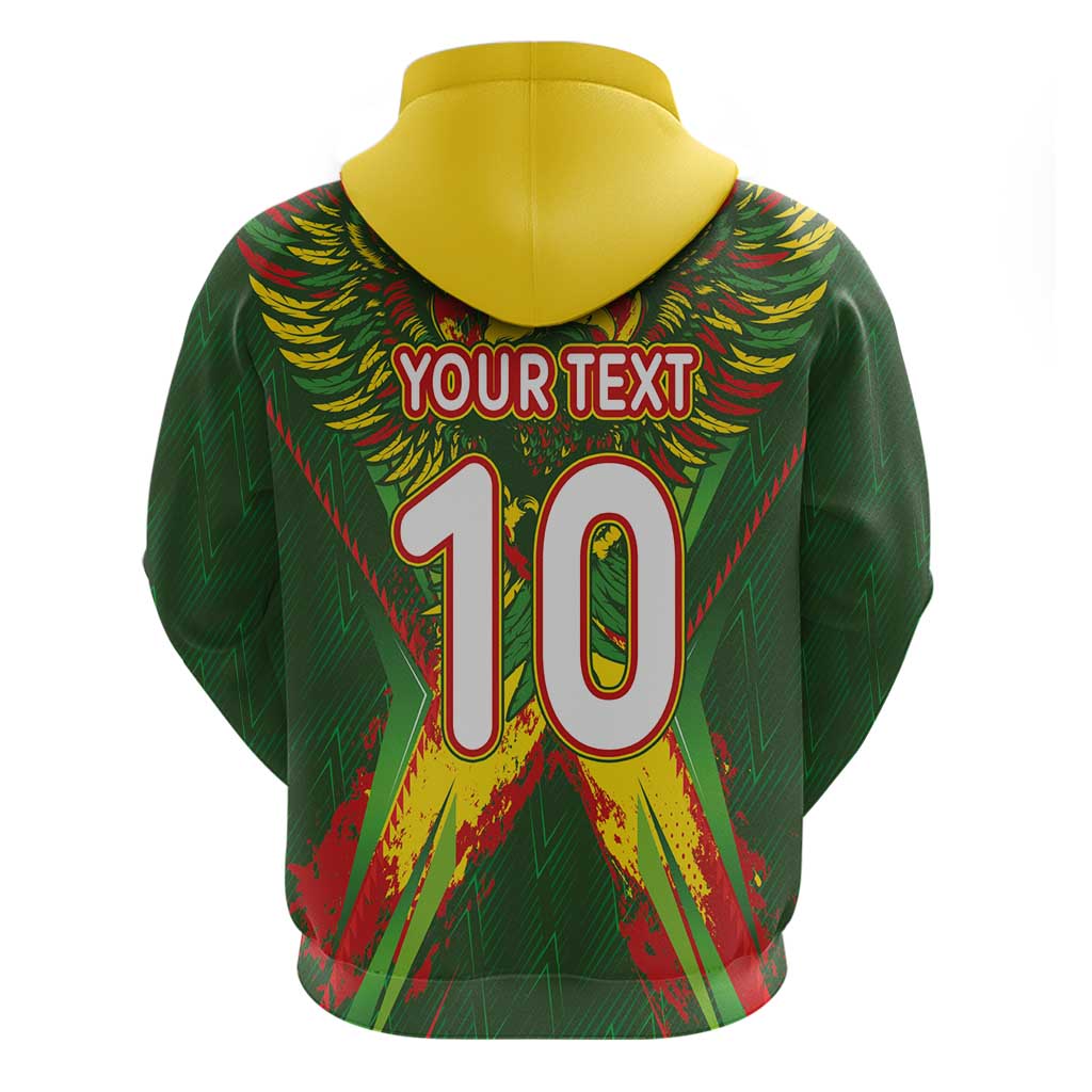 Custom Mali National Football Zip Hoodie Grunge Les Aigles Sporty Style - Wonder Print Shop