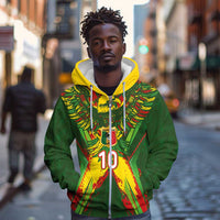 Custom Mali National Football Zip Hoodie Grunge Les Aigles Sporty Style - Wonder Print Shop
