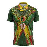 Custom Mali National Football Zipper Polo Shirt Grunge Les Aigles Sporty Style - Wonder Print Shop