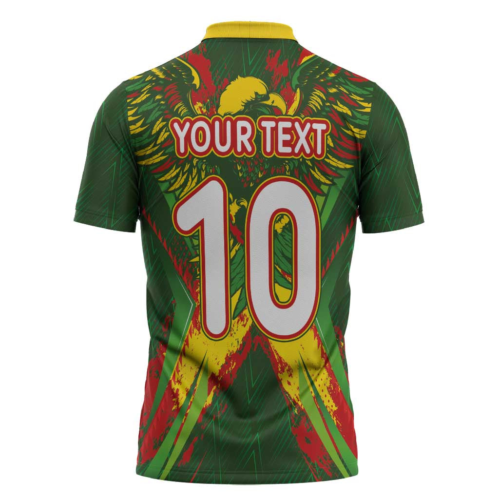 Custom Mali National Football Zipper Polo Shirt Grunge Les Aigles Sporty Style - Wonder Print Shop