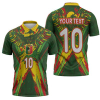 Custom Mali National Football Zipper Polo Shirt Grunge Les Aigles Sporty Style - Wonder Print Shop