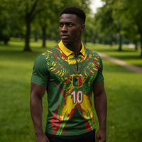 Custom Mali National Football Zipper Polo Shirt Grunge Les Aigles Sporty Style - Wonder Print Shop
